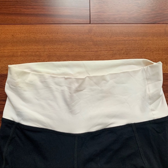 Bebe Sport Black/White Foldover Yoga Pants- S - Picture 5 of 11